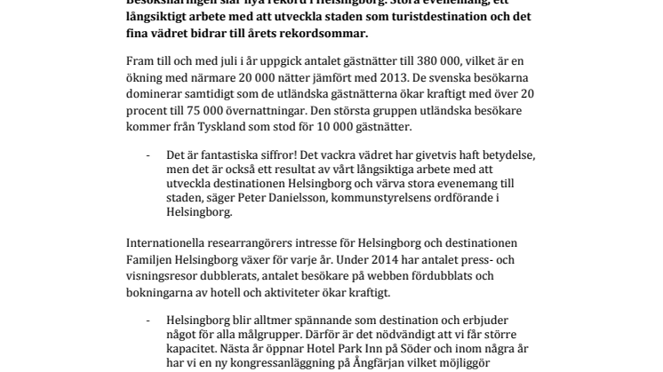 Supersommar för turismen i Helsingborg