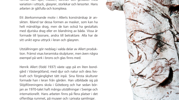 Henrik Allert gestaltningar i lera på Bror Hjorths Hus