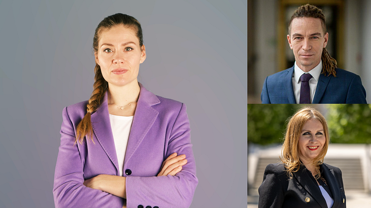 På bilden: Katarina Stensson, Piratpartiet (Sverige), Ivan Bartoš, Pirátská Strana (Tjeckien) och Zuzana Šubová, Pirátska Strana (Slovakien).