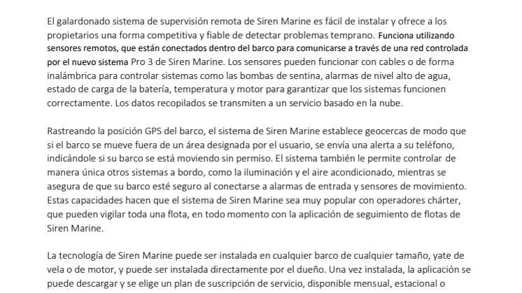 Argo Yachting designado distribuidor europeo de Siren Marine 