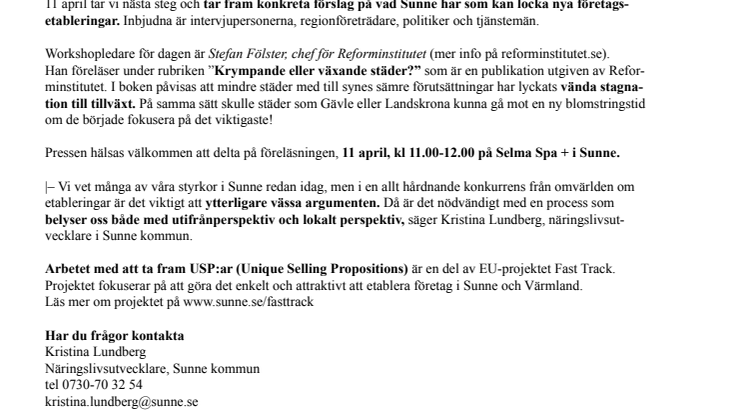 Varför ska nya företag etablera sig i Sunne?