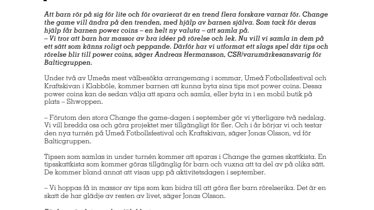Change the game lanserar ny valuta – tips blir till  power coins