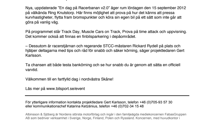 En dag på Racerbanan v2.0