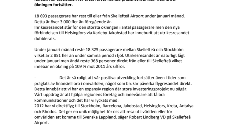 Stark start för Skellefteå Airport