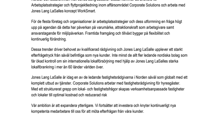 Jones Lang LaSalle rekryterar Gustaf Benndorf