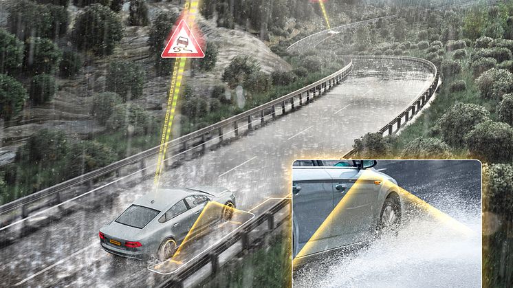 I fremtiden vil bilen advare mot vannplaning