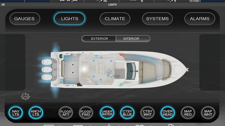 High res image - Raymarine - Digital switching layout on powerboat