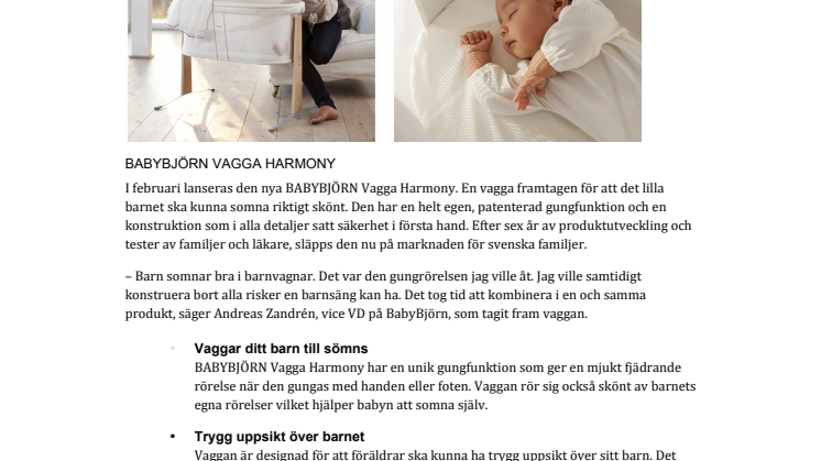 Nu i ro, slumra in – ny vagga från BABYBJÖRN