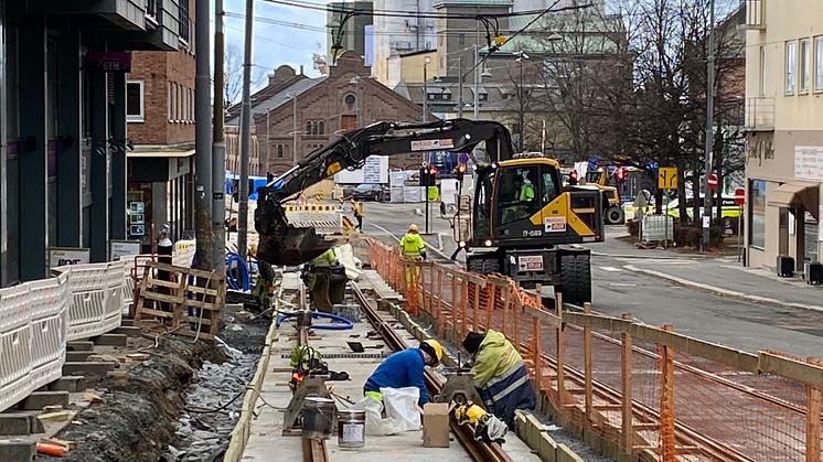 Prosjektet Grefsenveien nedre pågår like ovenfor Sandaker senter og er en del av Trikkeprogrammet i Oslo.