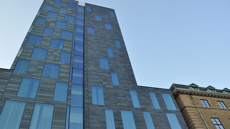 Fasadskiffer på Hotell Post i Göteborg