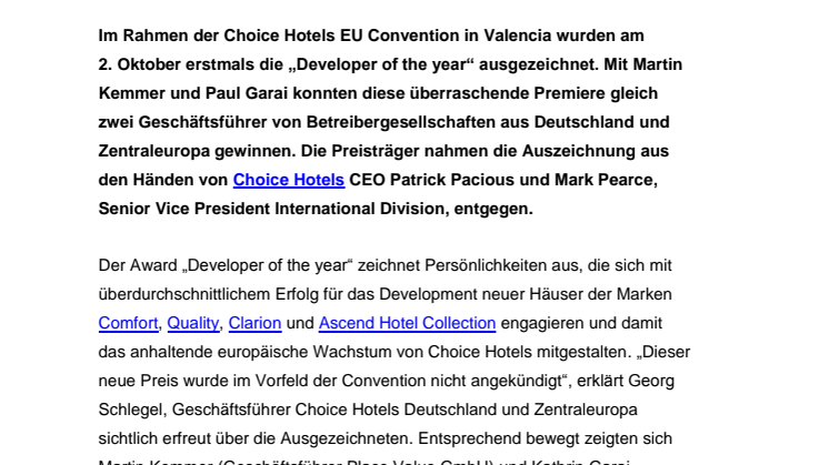 Doppelsieg für Franchisenehmer aus Deutschland und Zentraleuropa