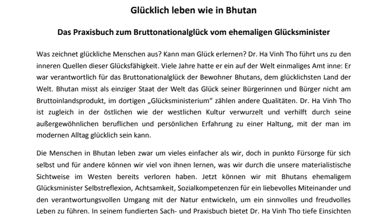Pressemitteilung Der Glücksstandard