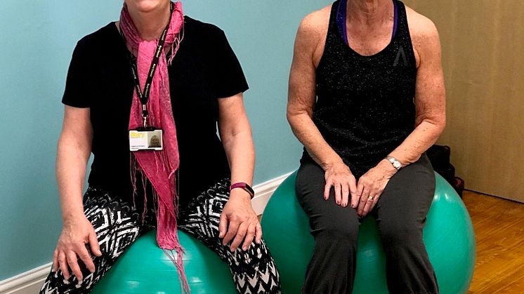  Trying out the activities are (left) Cllr Catherine Preston and Lynn Kendell.