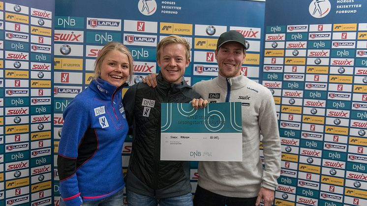 Hilde og Erlend delte ut DNB-stipend unge, lovende skiskyttere! 
