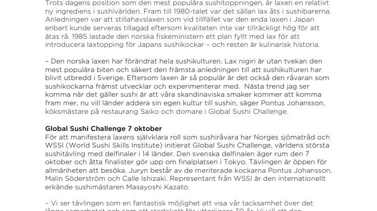  Så förändrade norsk lax sushivärlden – hyllas med nytt mästerskap för världens bästa sushikockar  