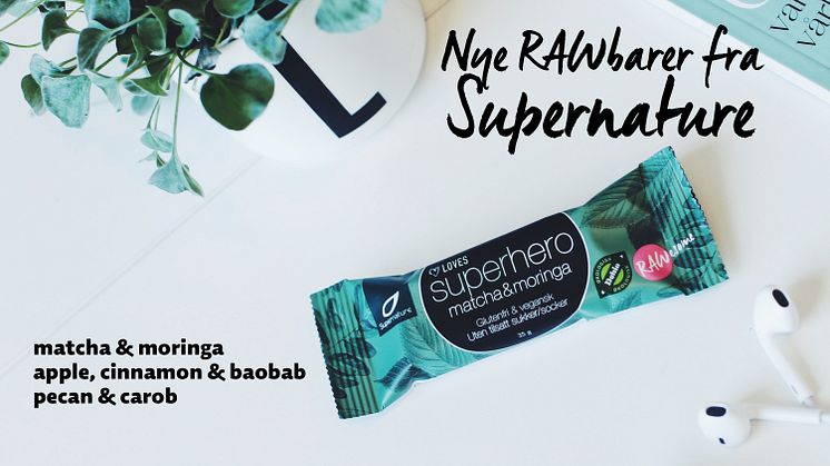 Nyhet! Veganske og glutenfrie RAWbarer fra Supernature