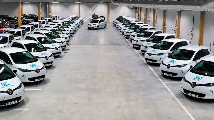 Leverans av 40 Renault ZOE till SISAB den 1 februari 2019. Fotograf: Magnus Wenger