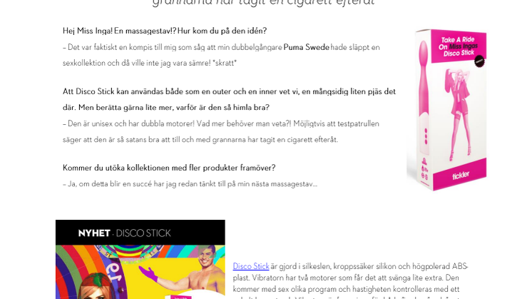 ​Sveriges största dragqueen ”MISS INGA” lanserar egen massagestav – finns endast hos Mshop