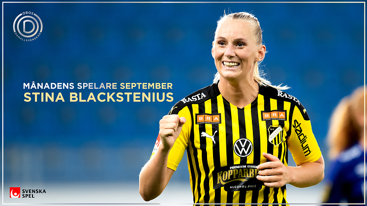 Blackstenius fick spelarnas röster – är Månadens Spelare i OBOS Damallsvenskan