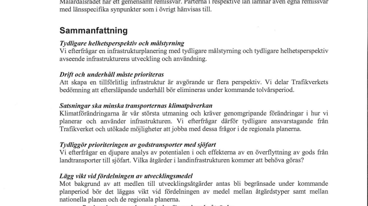 Sju län eniga: Trafikverkets transportplanering saknar helhetsgrepp och klimatfrågan förringas