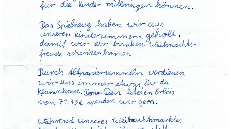 Enormes Engagement: Drittklässler der Europäischen Grundschule Lichtenstein spenden Bärenherz