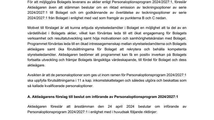 GU Ventures förslag till beslut om utgivande av personaloptioner till styrelseledamöter 240410.pdf