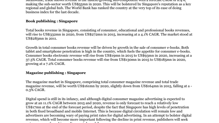 Download the Global Entertainment and Media Outlook 2016 – 2020, Singapore Fact Sheet