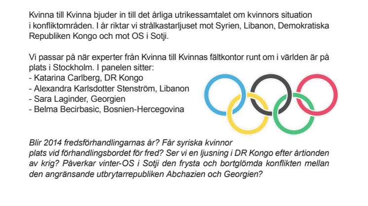 Välkommen till utrikessamtal – blir 2014 fredens år?