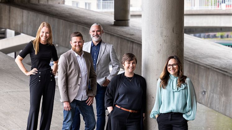 Några av de som varit med och utvecklat NyMedlem: Fr v Anna Rosén, Mikael Bergh, Stellan Alm, Jennys Sands och Sofia Enberg.