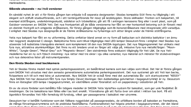 Nya SKODA Yeti – nu i två versioner 