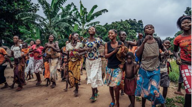 Women Children Greeting Visitors Mai Ndombe