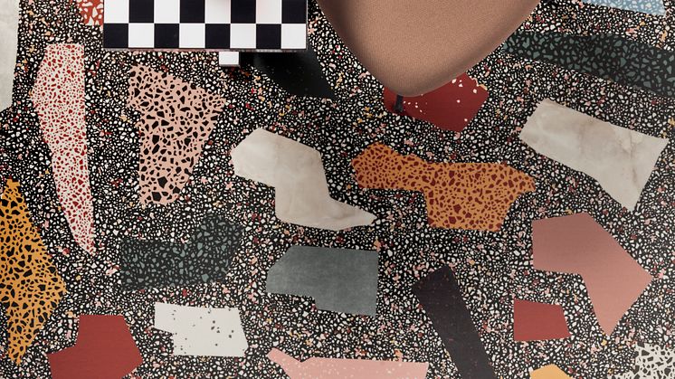 Artificial Terrazzo popcolour black DetailTop