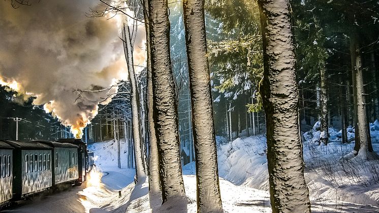 Auch die Dampfbahnen der Region laden zu winterlichen Ausflügen ein.
