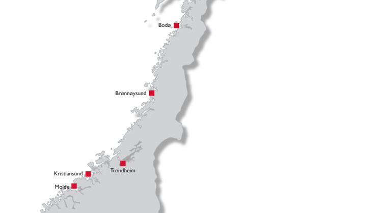 Destinasjonskart over jubileumsturneen