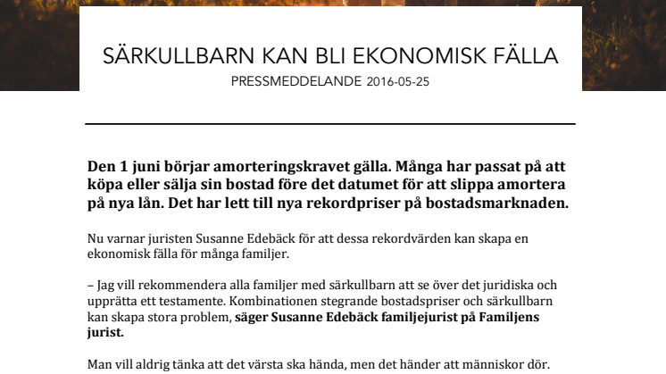 Särkullbarn kan bli ekonomisk fälla