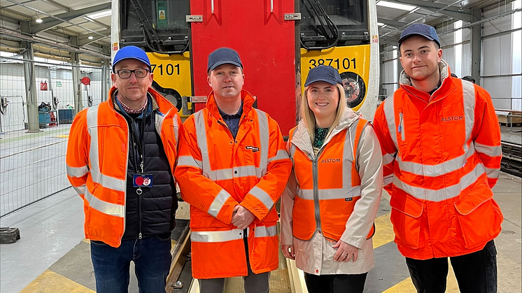 GTR and Alstom engineers in front of 'first-in-class' Class 387