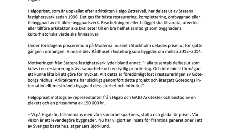 Rådhuset får Sveriges största arkitekturpris