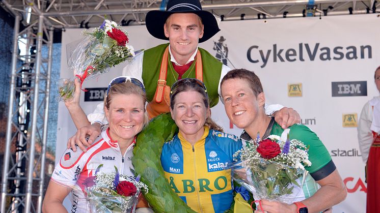 De tre bästa damerna i Cykelvasan 2015