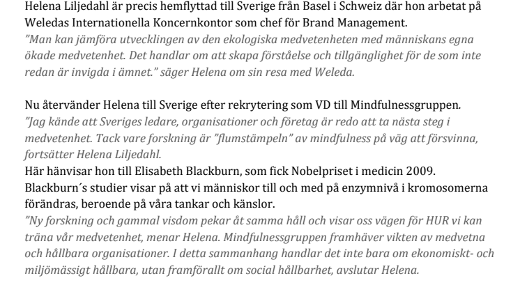 Nordisk topp VD flyttar tillbaka till Sverige för uppdrag inom social hållbarhet med fokus på medvetenhet och forskning