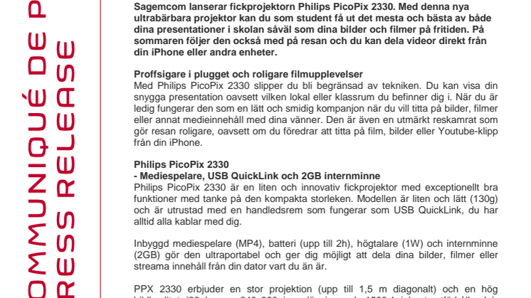 NYA PHILIPS PICOPICS 2330 –GÖR DITT MEDIEINNEHÅLL TILLGÄNGLIGT ÖVERALLT 