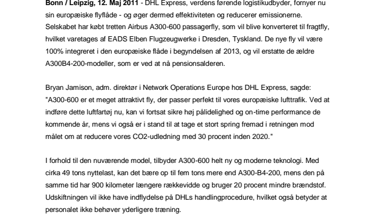 DHL udvider sin flyflåde med 13 nye fly