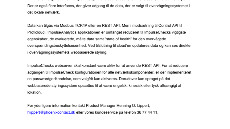 Overvågningssystemet ImpulseCheck til overspændingsbeskyttelse har fået nye funktioner
