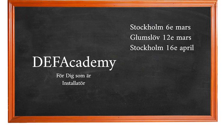 Nu släpper vi ytterligare datum för DEFAcademy