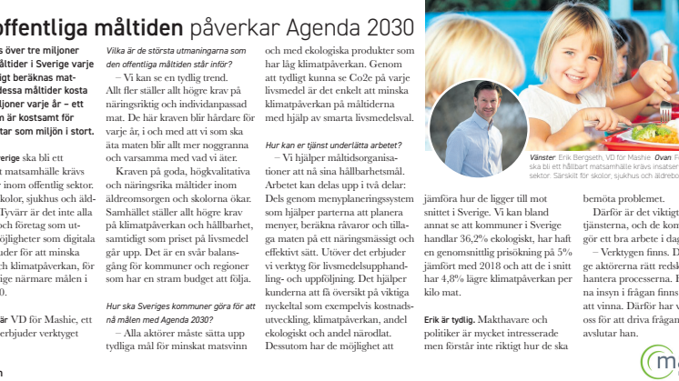 DEN OFFENTLIGA MÅLTIDEN PÅVERKAR AGENDA 2030!