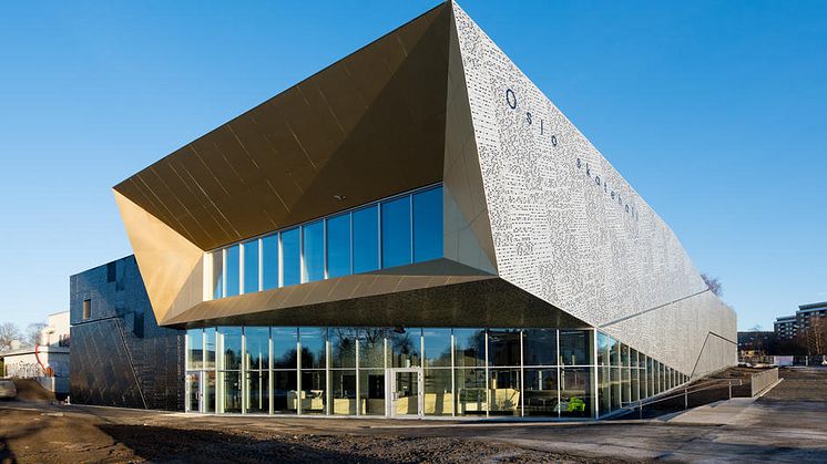 Voldsløkka skatehall, Stavangergate. Fasade, inngangsparti