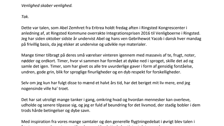 Tak er ikke svært at udtale