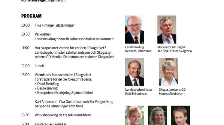 Program Skogsriket Värmland 30 okt 2013