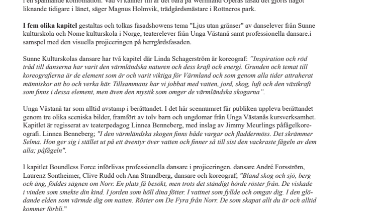 Faktablad fasadshow Rottneros park