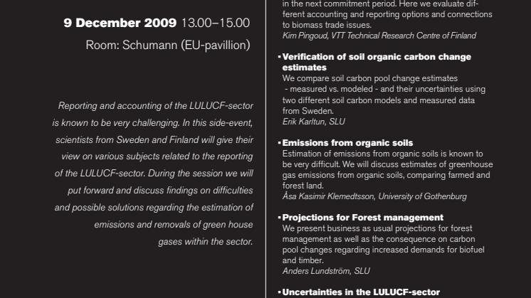 SLU:s EU side event COP 15