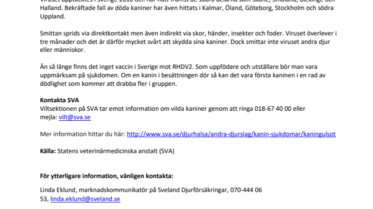 Kaniner drabbas av dödligt virus 